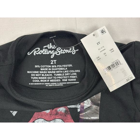 NWT The Rolling Stones US Tour '78 Black T-Shirt Baby Toddler 2T Rock Music Kids - Picture 2 of 3